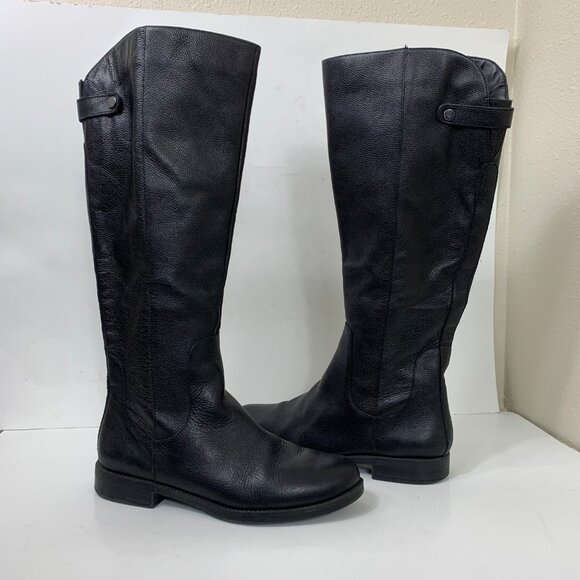 Franco Sarto Castor Leather Knee High Festival Boho Boots Black Size 8.5 - Picture 3 of 7